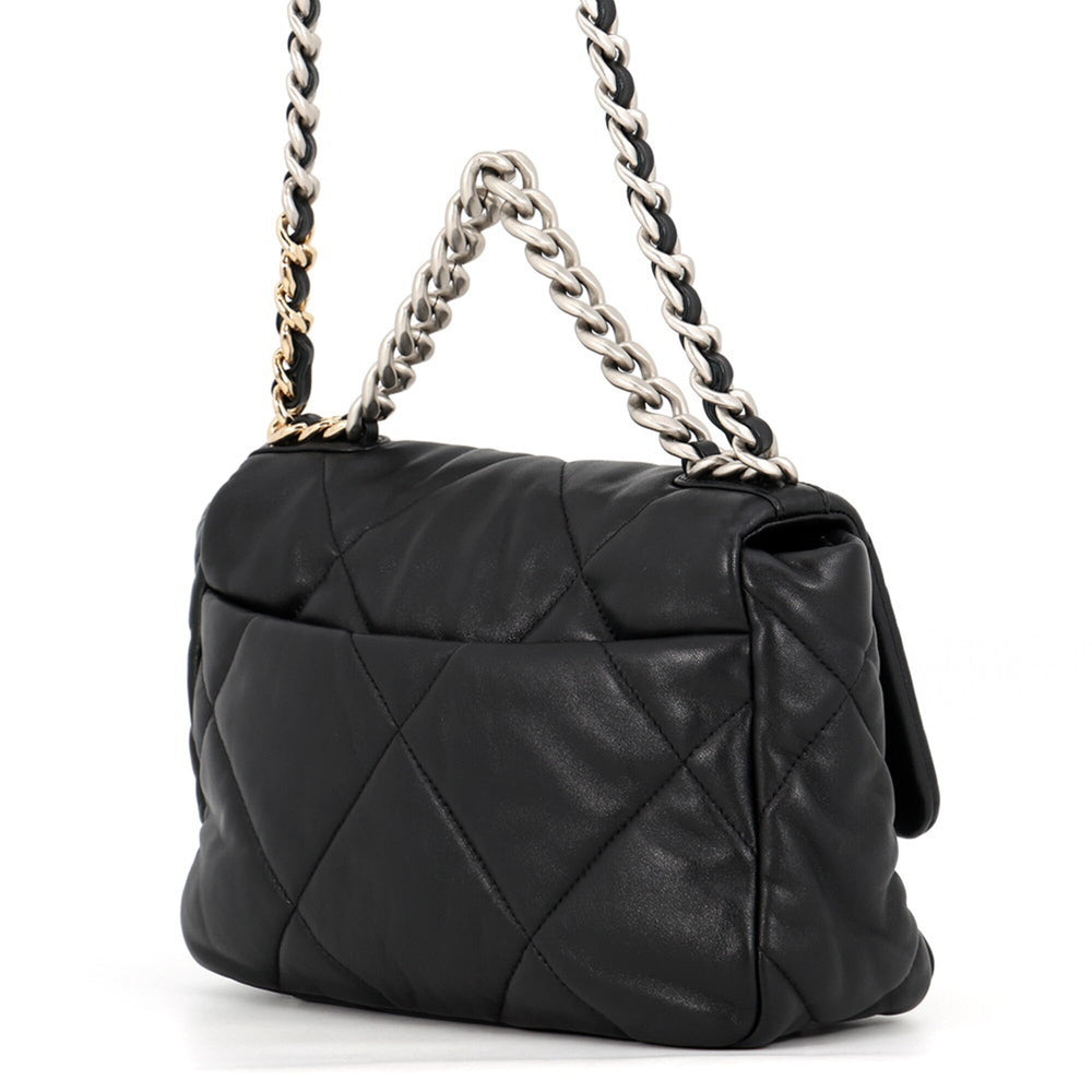 Chanel Chain Shoulder Bag CHANEL19 Flap Coco Mark Lambskin AS1160 CHANEL Black 19 Handbag Women's — Like New