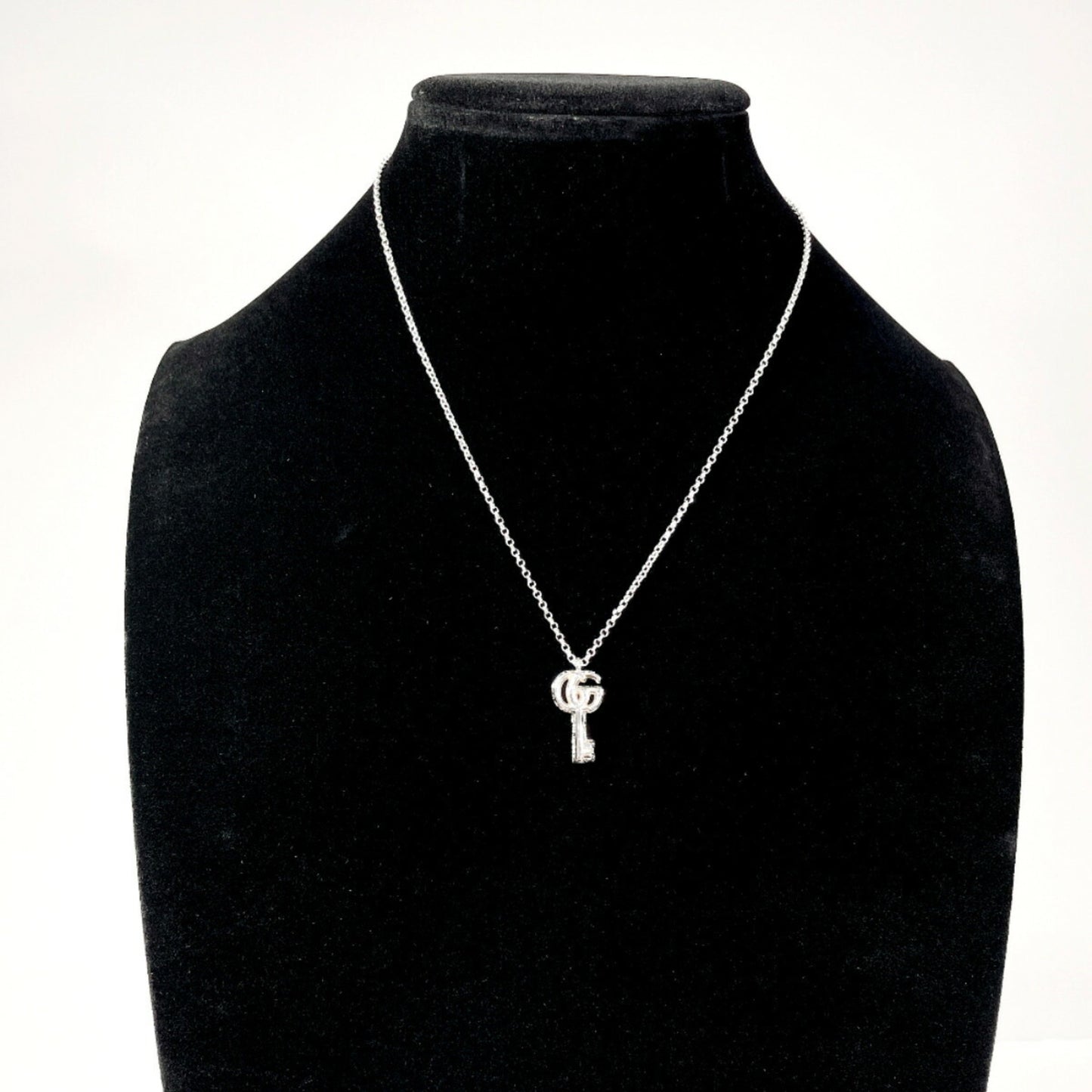 GUCCI Double G Key Arabesque Necklace Silver Women's