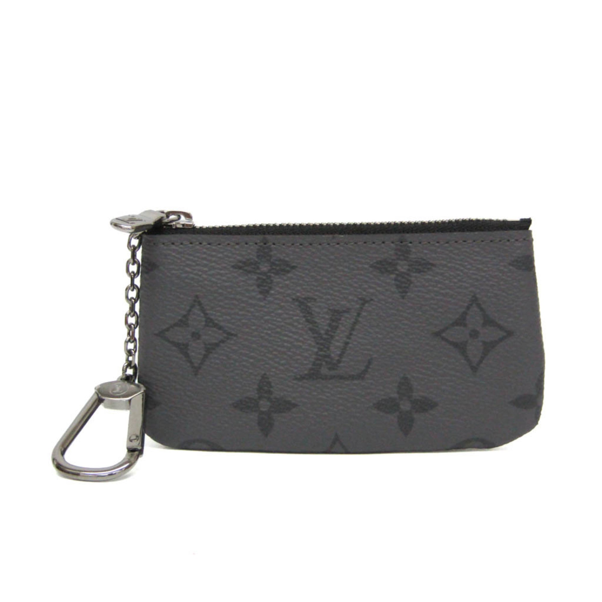 Louis Vuitton Monogram Eclipse Reverse Key Pouch M80905 Men,Women Monogram Eclipse Coin Purse/coin Case Black,Gray