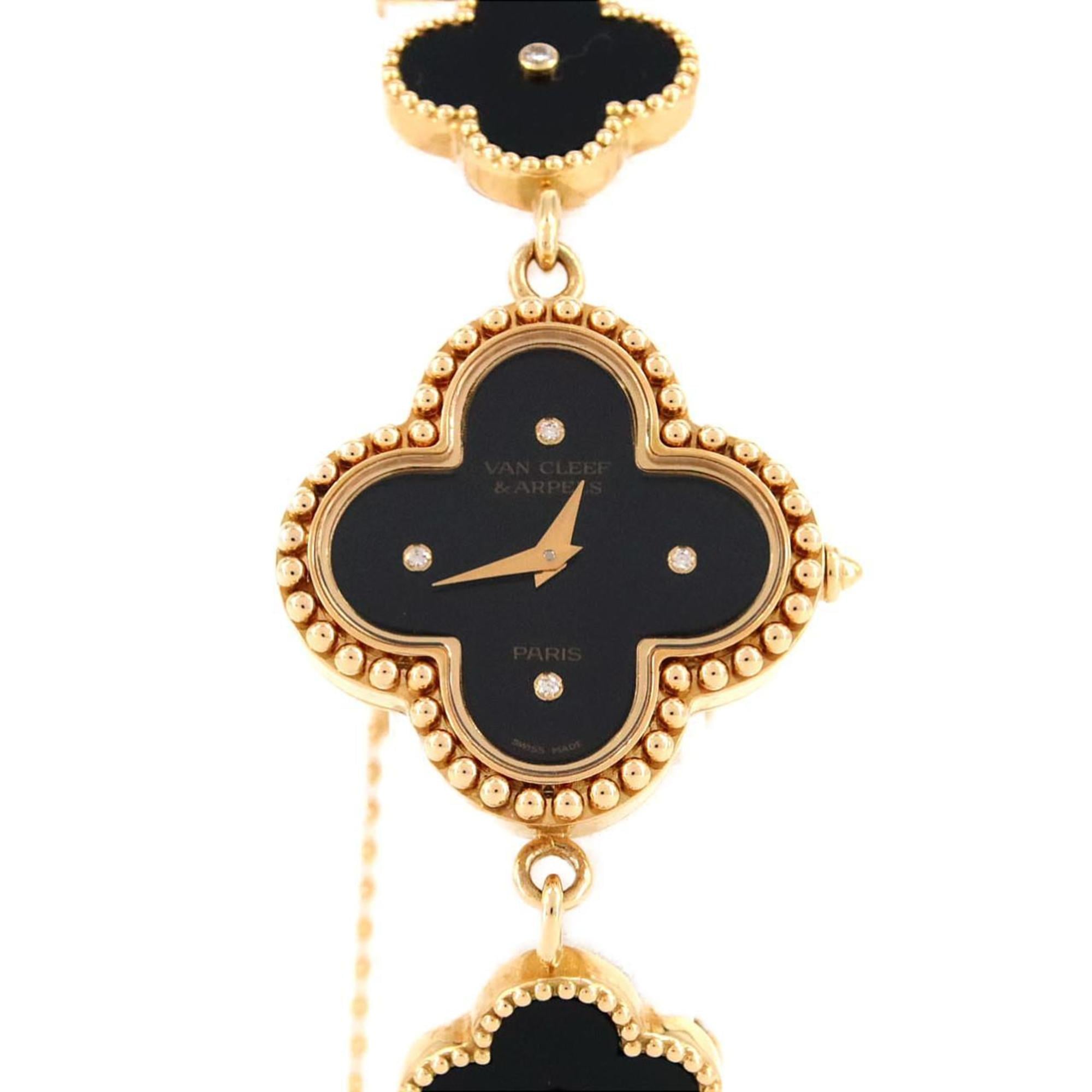Van Cleef & Arpels Alhambra YG 4P 122974 Quartz Watch — Very Good