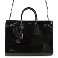 Yves Saint Laurent Saint Laurent Paris handbag, Sac de Jour, large, patent leather, 631526, SAINT LAURENT PARIS, 2-way shoulder bag, men's, black — Like New