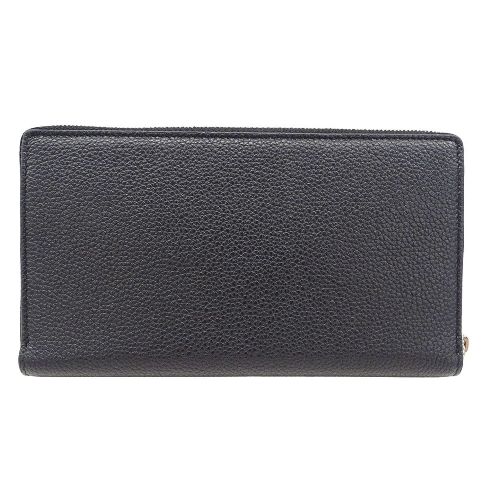 Balenciaga Men's Long Wallet in Black Leather with Round Zipper