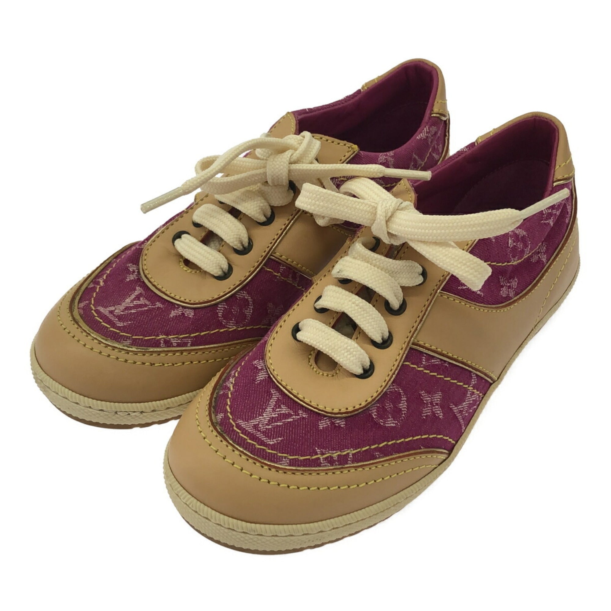 LOUIS VUITTON Monogram Denim Pink Sneakers, Kids/Women's Size 30, Approx. 19cm, Mikunigaoka Store, IT9JT7XE6JU0 RM0147T