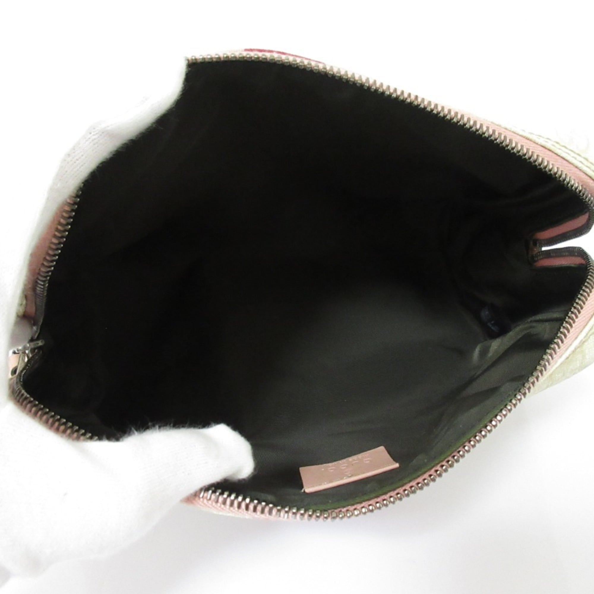 GUCCI Sherry Line GG Pattern Clutch Bag/Second Bag 189818 White/Pink Women's — Like New
