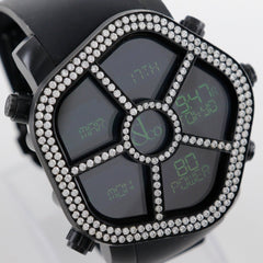 JACOB & CO 5 Time Zone Ghost Watch GMT JC-GST-WHD Stainless Steel x Rubber Black Quartz Digital Display Dial Men's — Very Good