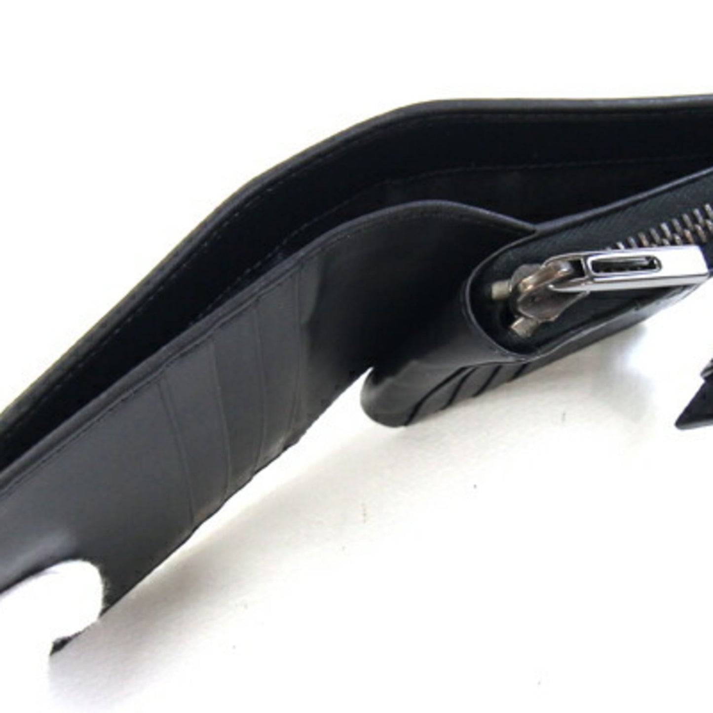 Fendi Zucchino Bifold Wallet 8M0070 Black Canvas and Leather Compact Mini for Women