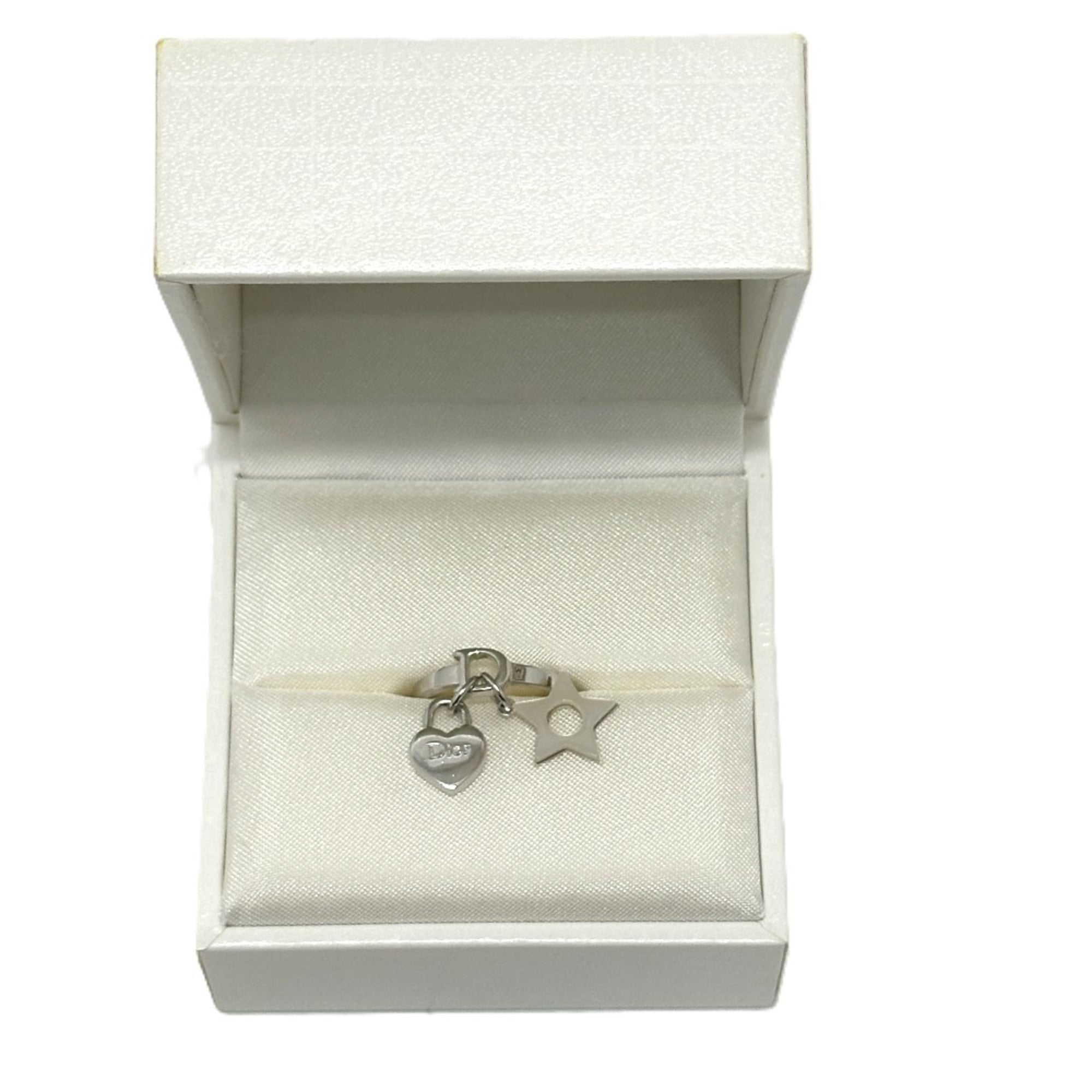 Christian Dior Star Heart Ring, Women's, Silver, Size 10, Like New — Like New