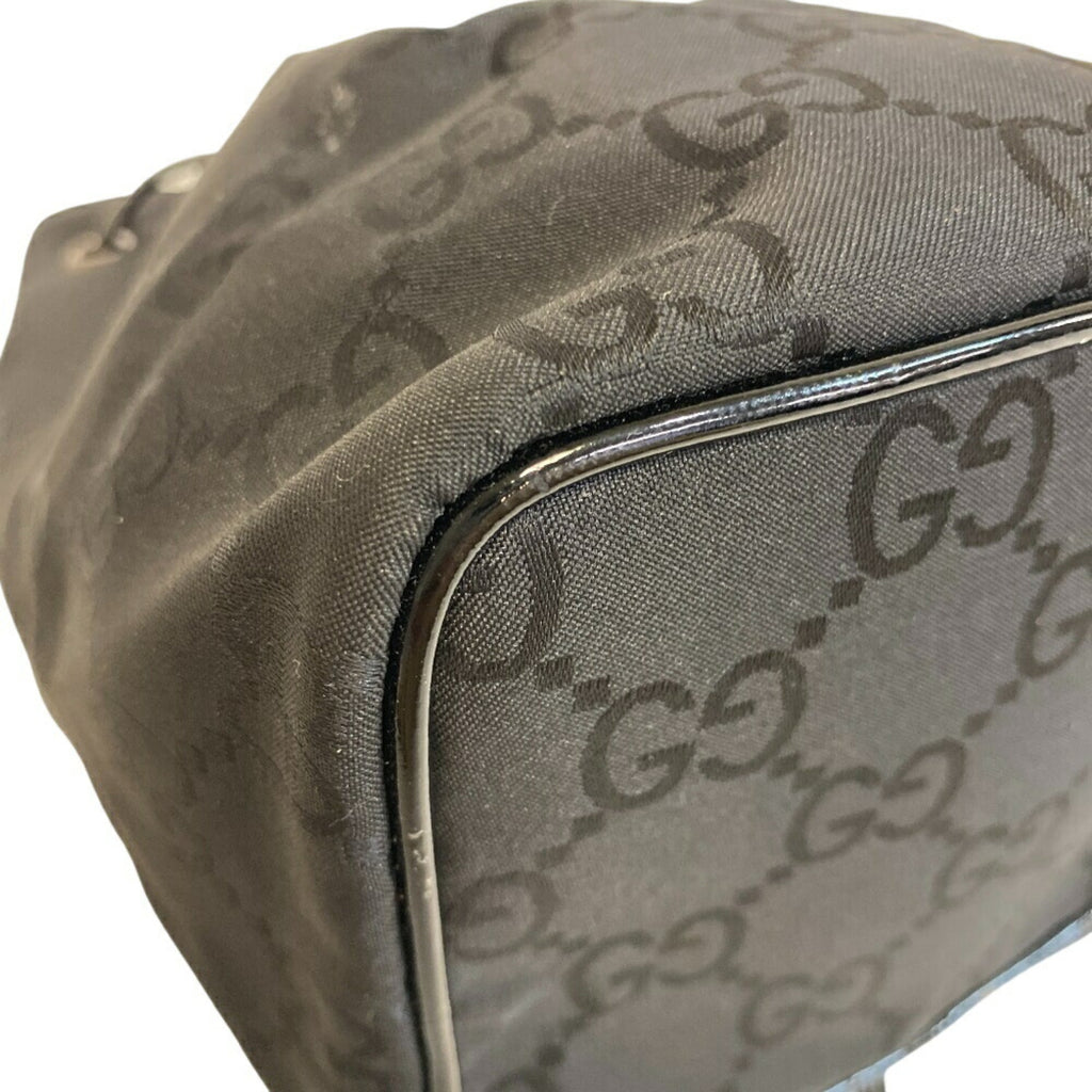 GUCCI 039 0973 002113 Vanity Pouch with GG Pattern, Black