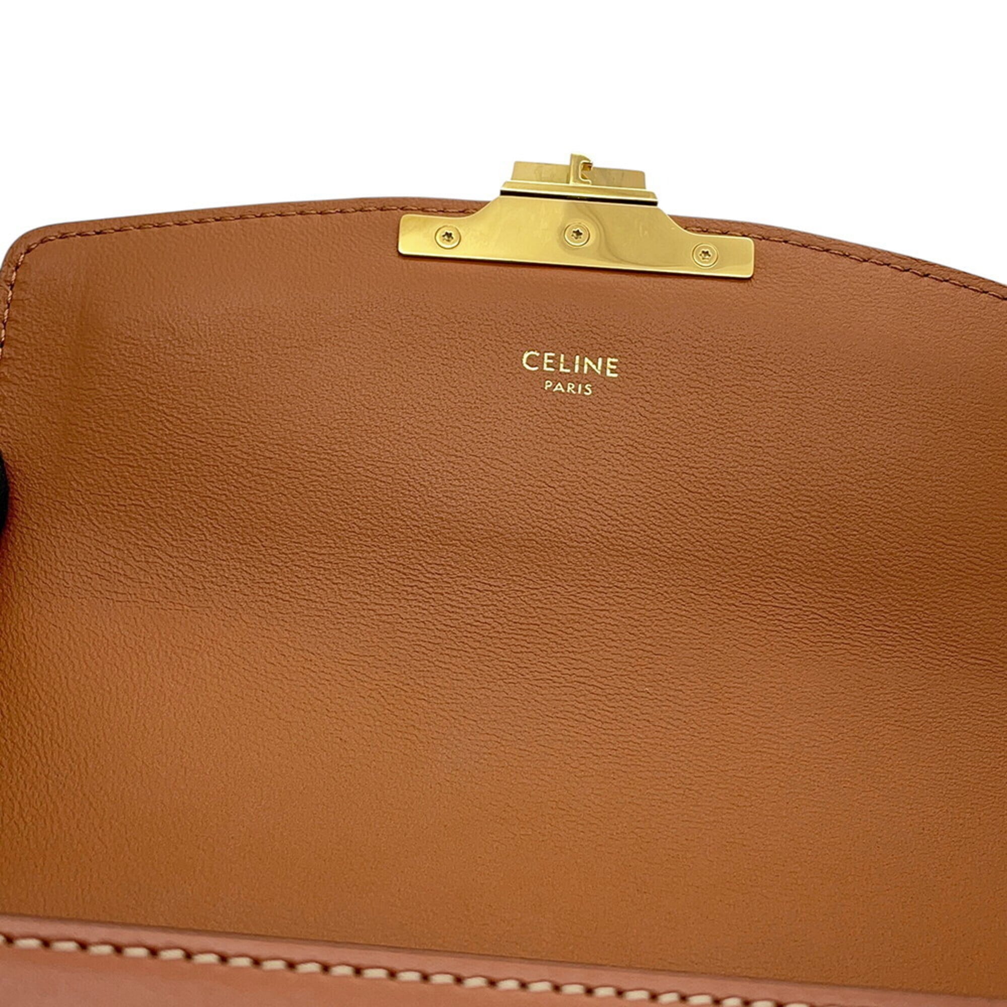 Celine Shoulder Bag Teen Triomphe Canvas Leather 188882 CELINE Handbag — Like New