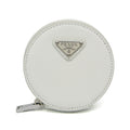 Prada SPAZZOLATO 1TL431 Women,Men  Enamel Leather Coin Purse/coin Case White