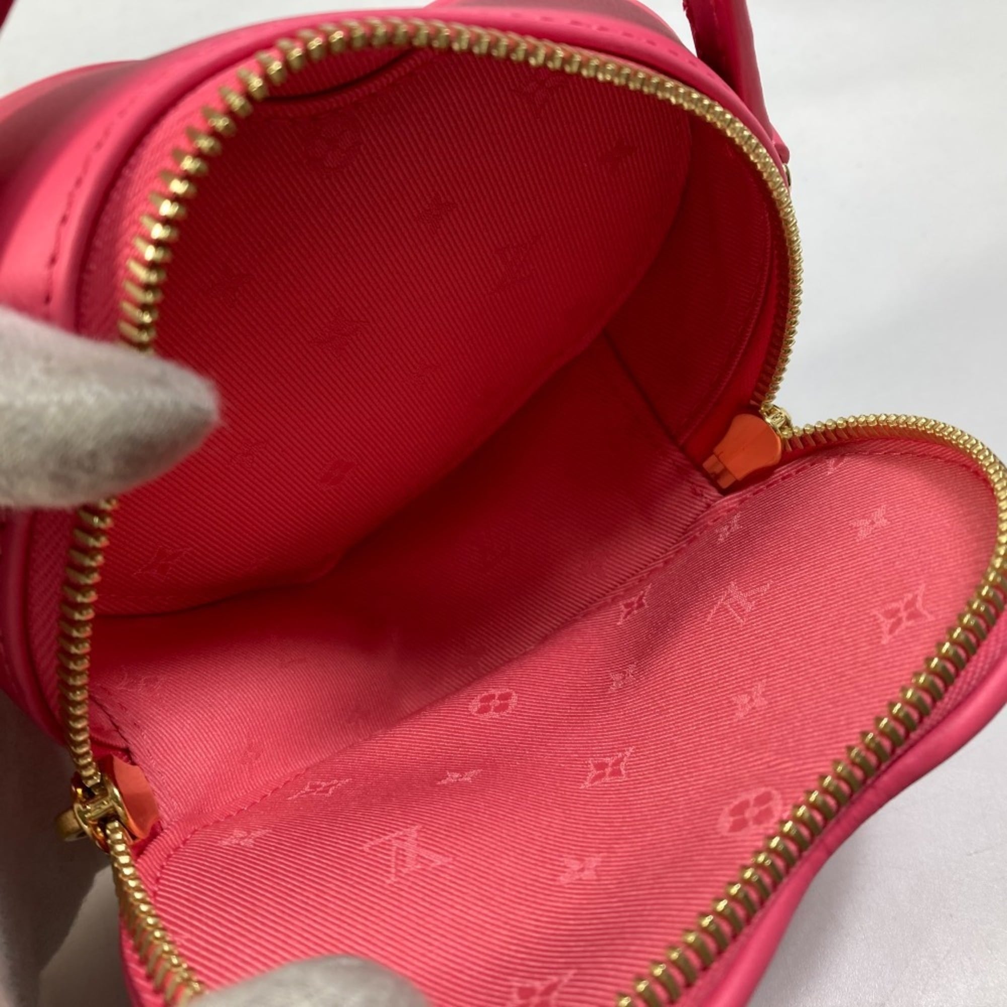 LOUIS VUITTON M81893 Monogram Bubblegram Pop My Heart Pouch Chain 2-Way Bag Handbag/Shoulder Leather Women's Dragon Fruit Pink Like New — Like New