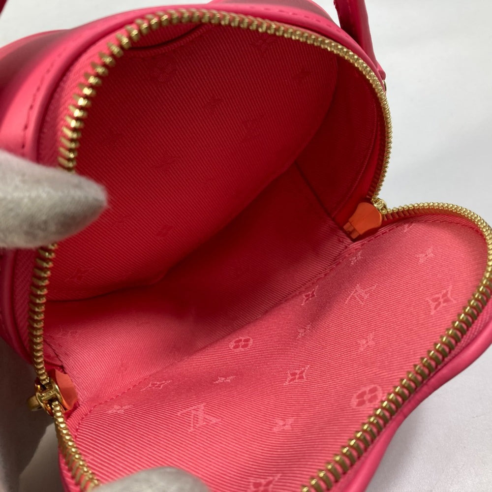 LOUIS VUITTON M81893 Monogram Bubblegram Pop My Heart Pouch Chain 2-Way Bag Handbag/Shoulder Leather Women's Dragon Fruit Pink Like New — Like New