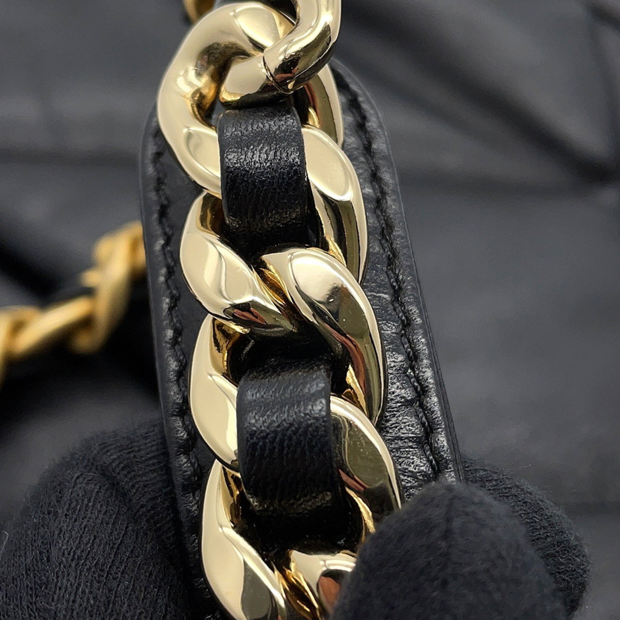 Chanel Chain Shoulder Bag 19 Large Lambskin AS1161 CHANEL Handbag 2-way Black Women's — Like New