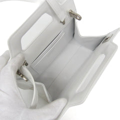 Salvatore Ferragamo Gancini Wanda AU-21 3485 Women's Leather Handbag,Shoulder Bag White — Like New