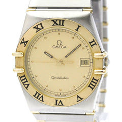 OMEGA Constellation 18K Gold Steel Quartz Mens Watch 396.1080 Polished — Very Good