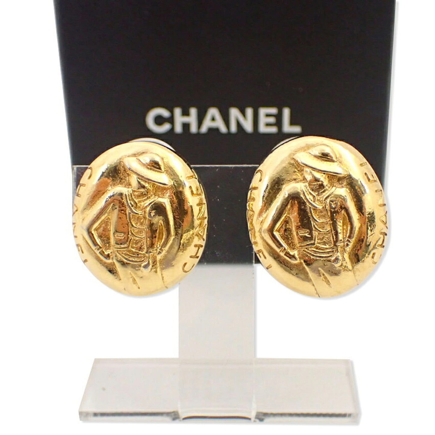CHANEL Mademoiselle Gold-Plated Earrings j92-13