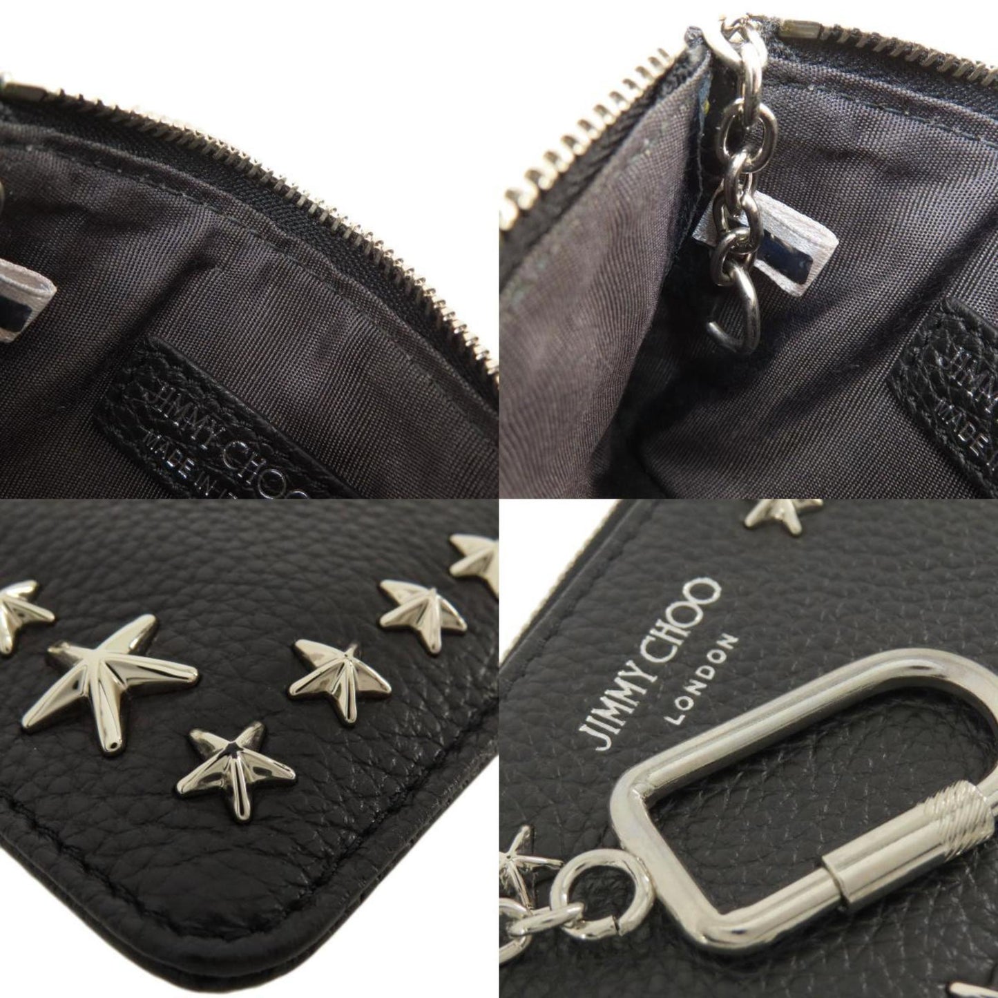 Jimmy Choo Star Motif Coin Case Leather Women's