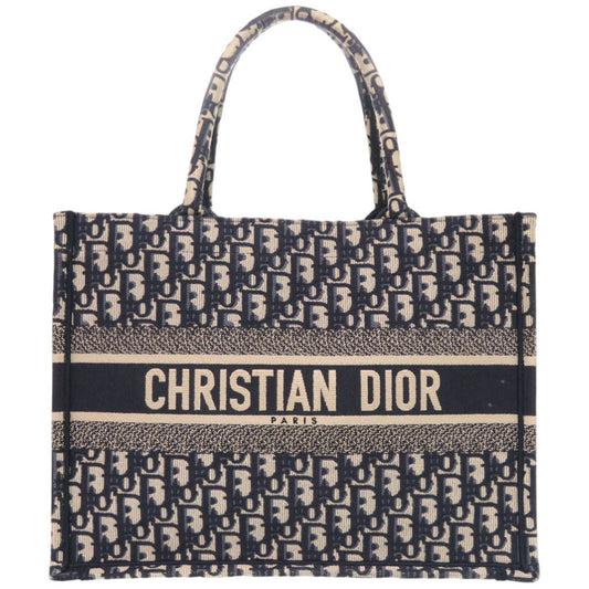Christian Dior Excellent condition Dior Book Tote Medium Oblique M1296ZRIW Canvas Navy Bag 0280