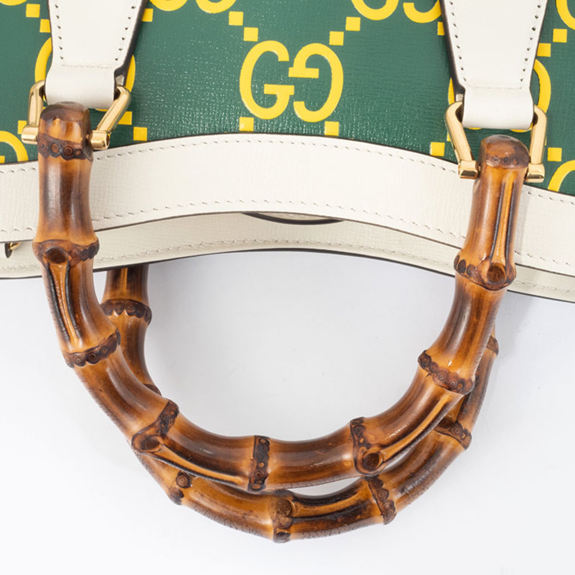 Gucci Diana Small Handbag 660195 Leather Green|Yellow Women's Bamboo Tote GUCCI — Like New