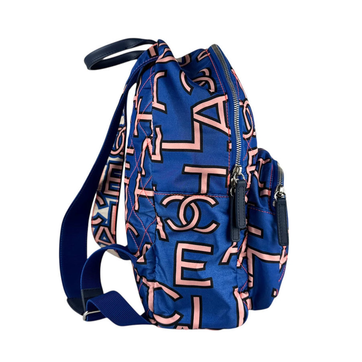 CHANEL Satin Blue Backpack for Women z7730