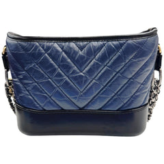 CHANEL Gabrielle de Small Hobo V-stitch Chevron Calfskin Shoulder Bag for Women (Navy/Black) — New - Store Return