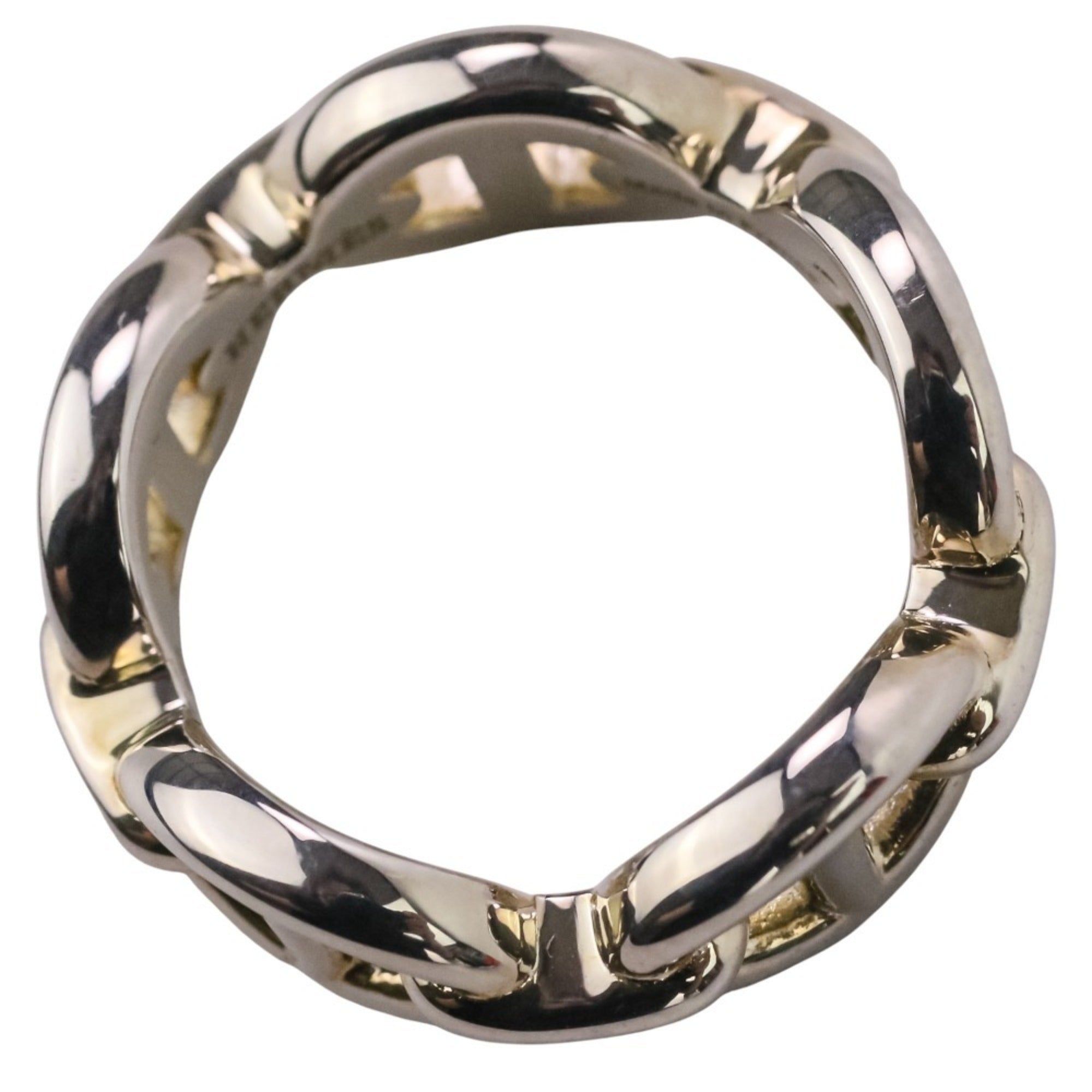 HERMES Chaine d'Ancre Enchaine PM AG925 Ring, Size 49 (equivalent), Silver, Women's — Like New