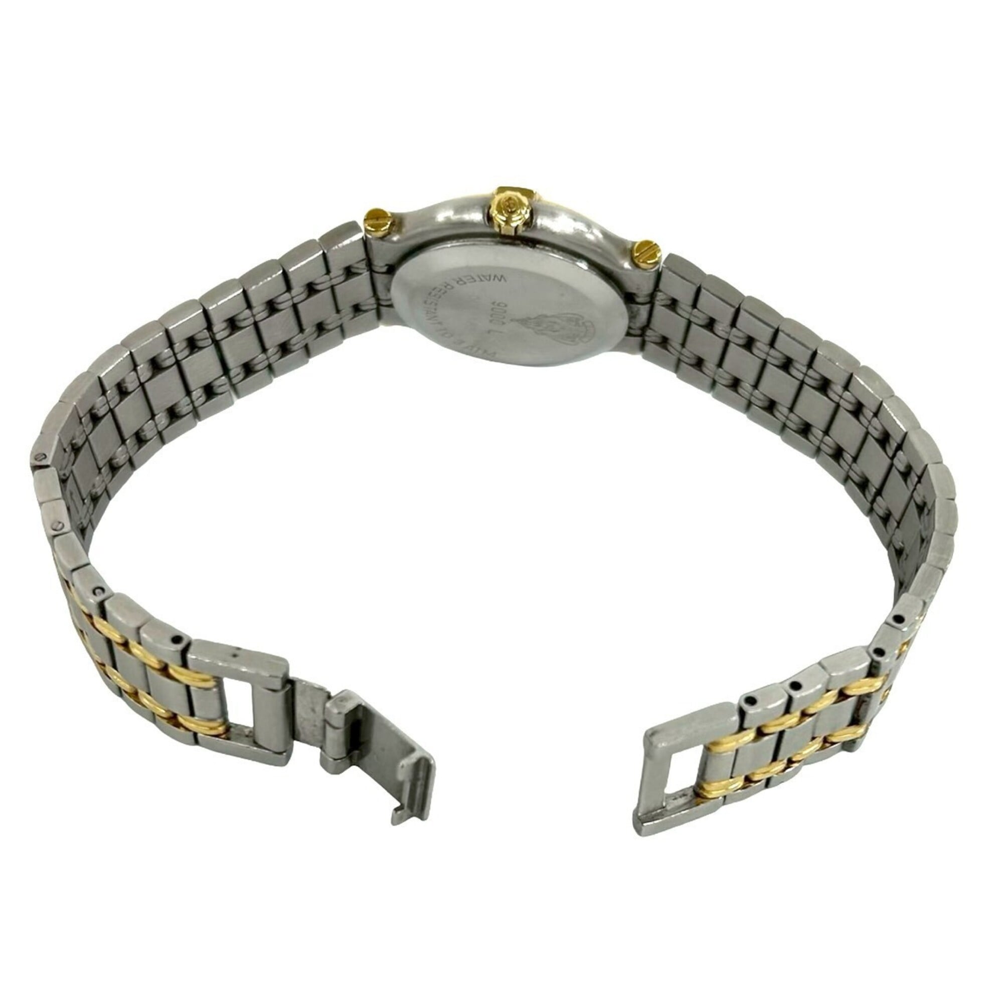 GUCCI 9000L Logo Engraved Stainless Steel Quartz Wristwatch, Silver, 26018 — Good
