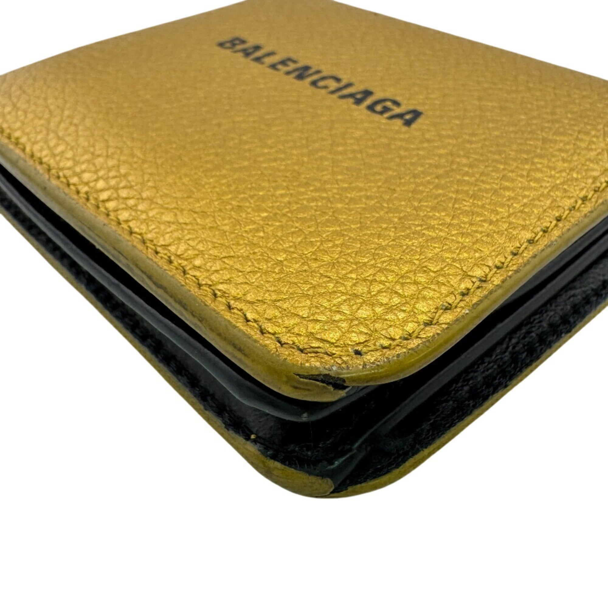 BALENCIAGA Everyday Compact Wallet, Bi-fold Gold, Unisex