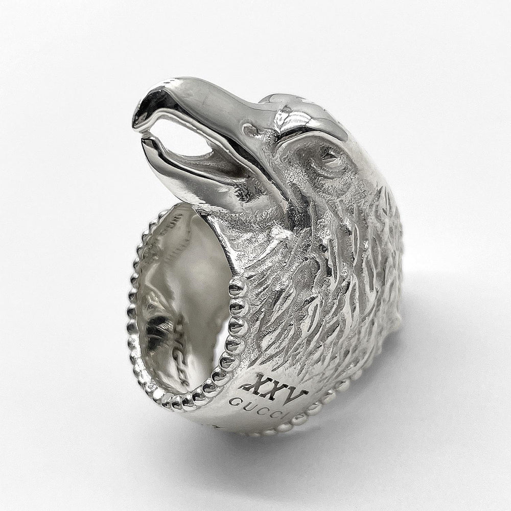GUCCI Anger Forest Eagle Ring, SV925, 7791, Silver, Men's — Like New
