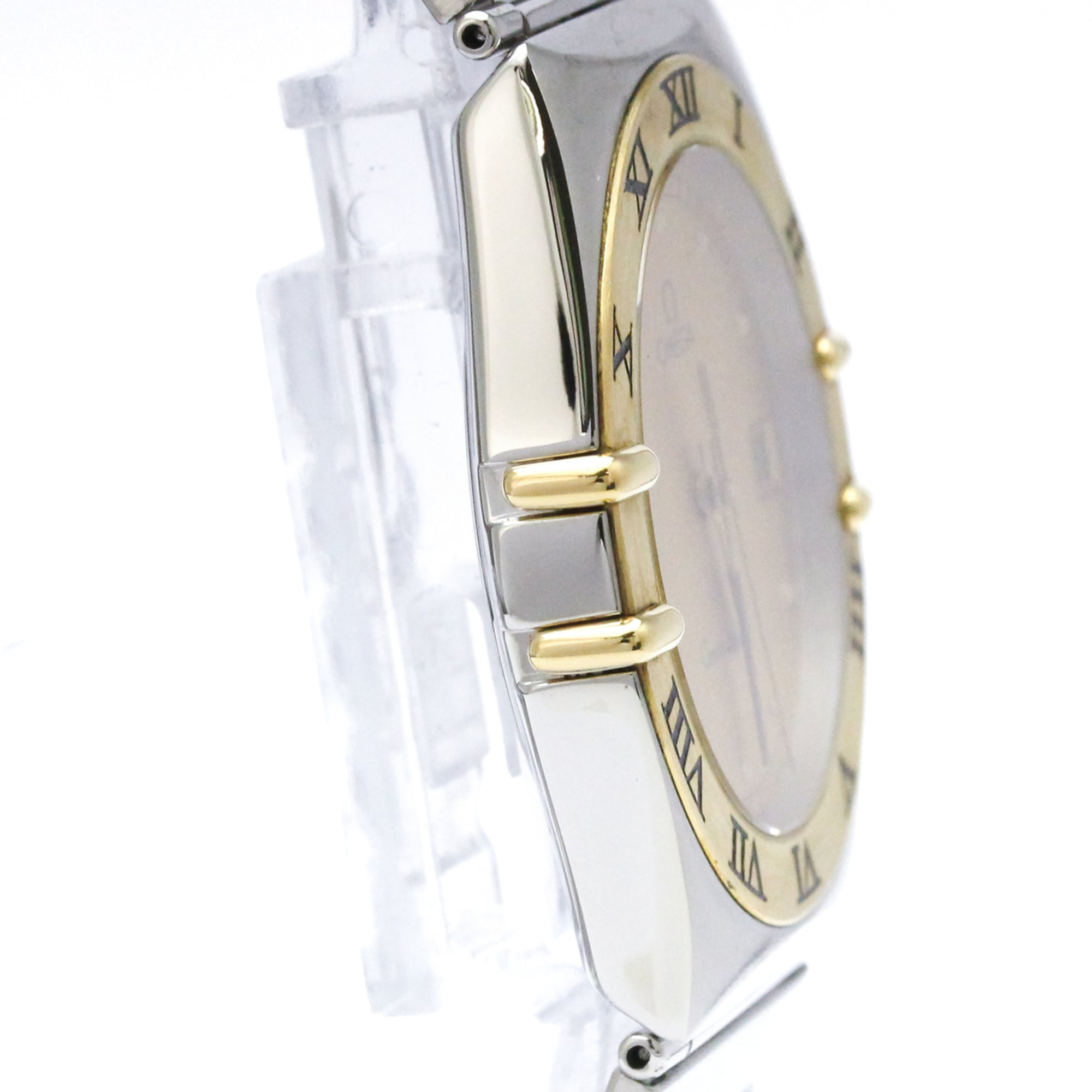 OMEGA Constellation 18K Gold Steel Quartz Mens Watch 396.1070 Polished — Very Good