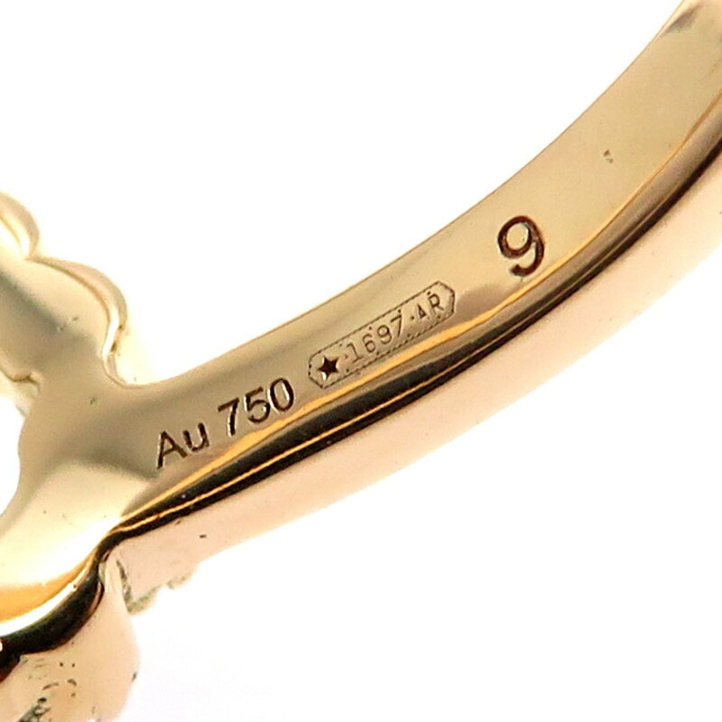 Gucci GG Running Diamond Women's Ring, 750 Yellow Gold, Size 9