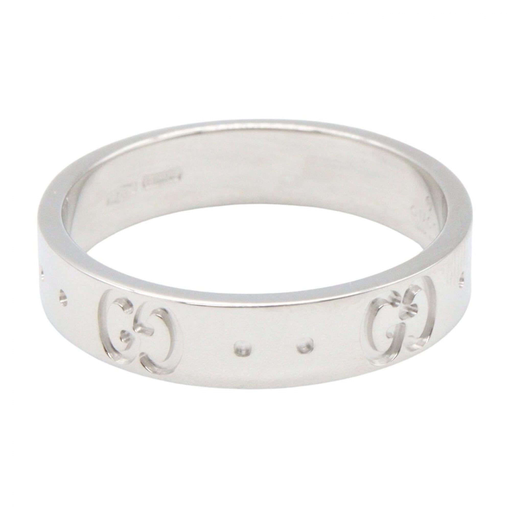 Gucci Icon Ring, 18K White Gold (WG), Women's Silver Tone — Like New