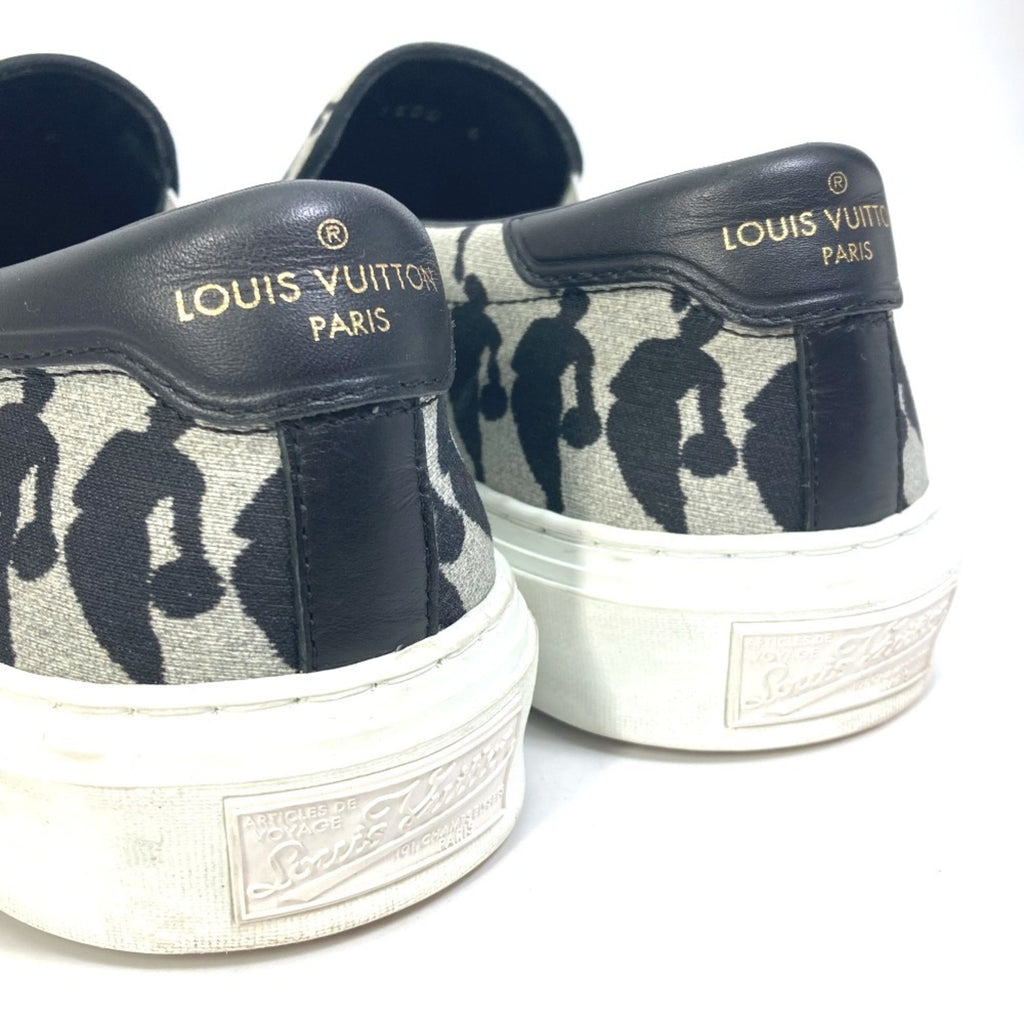 LOUIS VUITTON NBA Collaboration Trocadero Sneakers, Men's Canvas Slip-On Shoes, Gray