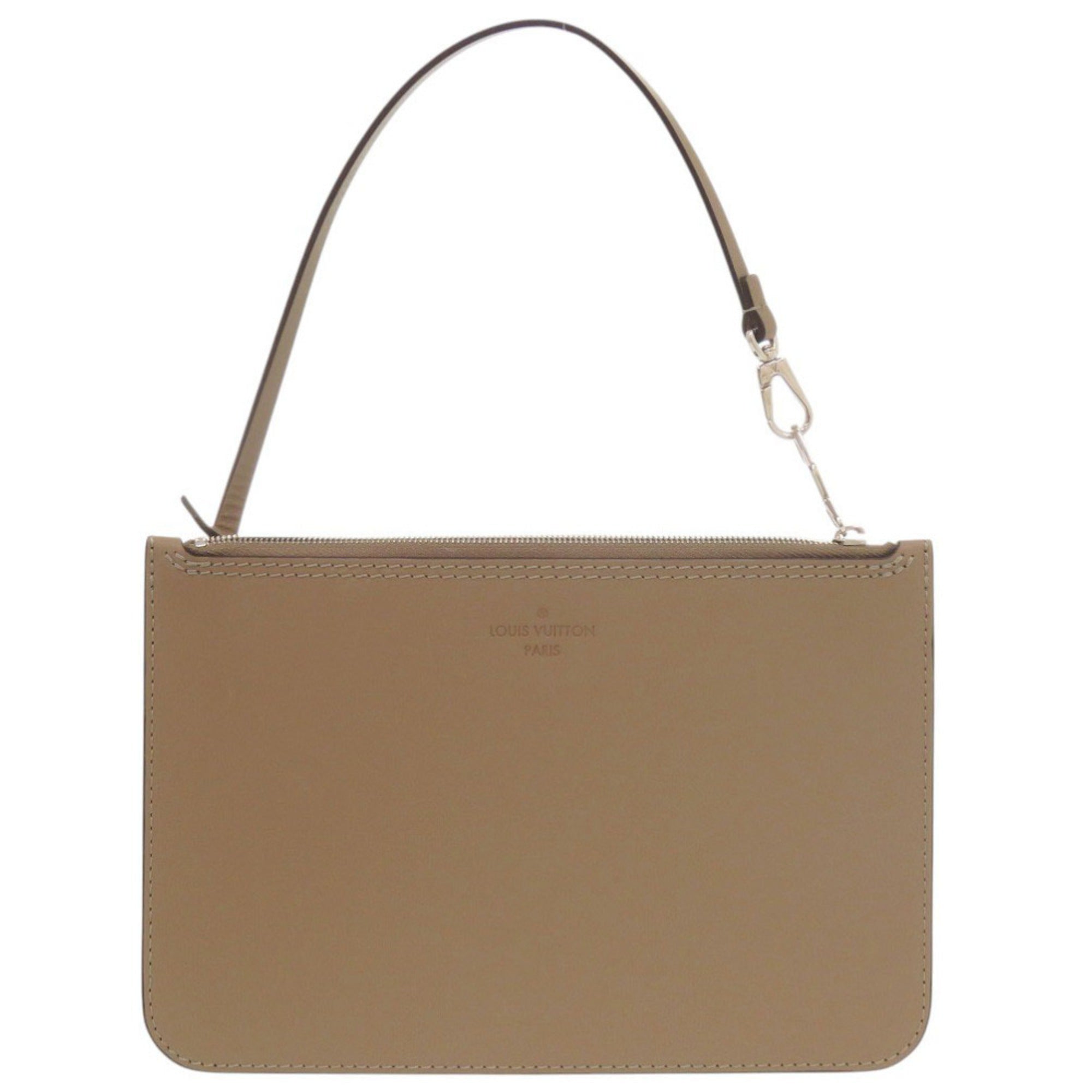 Like New Louis Vuitton Hina MM Pouch, Leather, Brown, LV 1988 LOUIS VUITTON — Like New