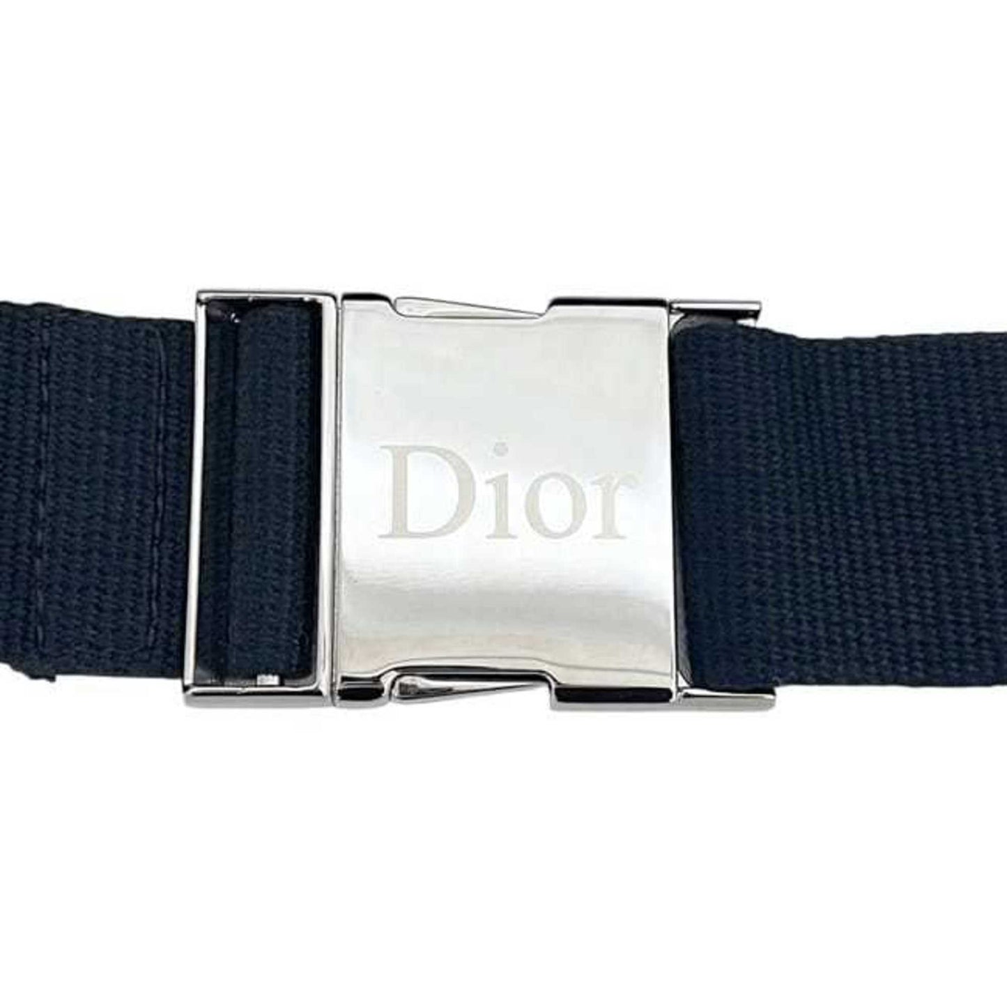 Christian Dior Waist Pouch f-24651 Black Trotter Canvas and Leather MC1016 Belt Bag Crossbody for Men Women