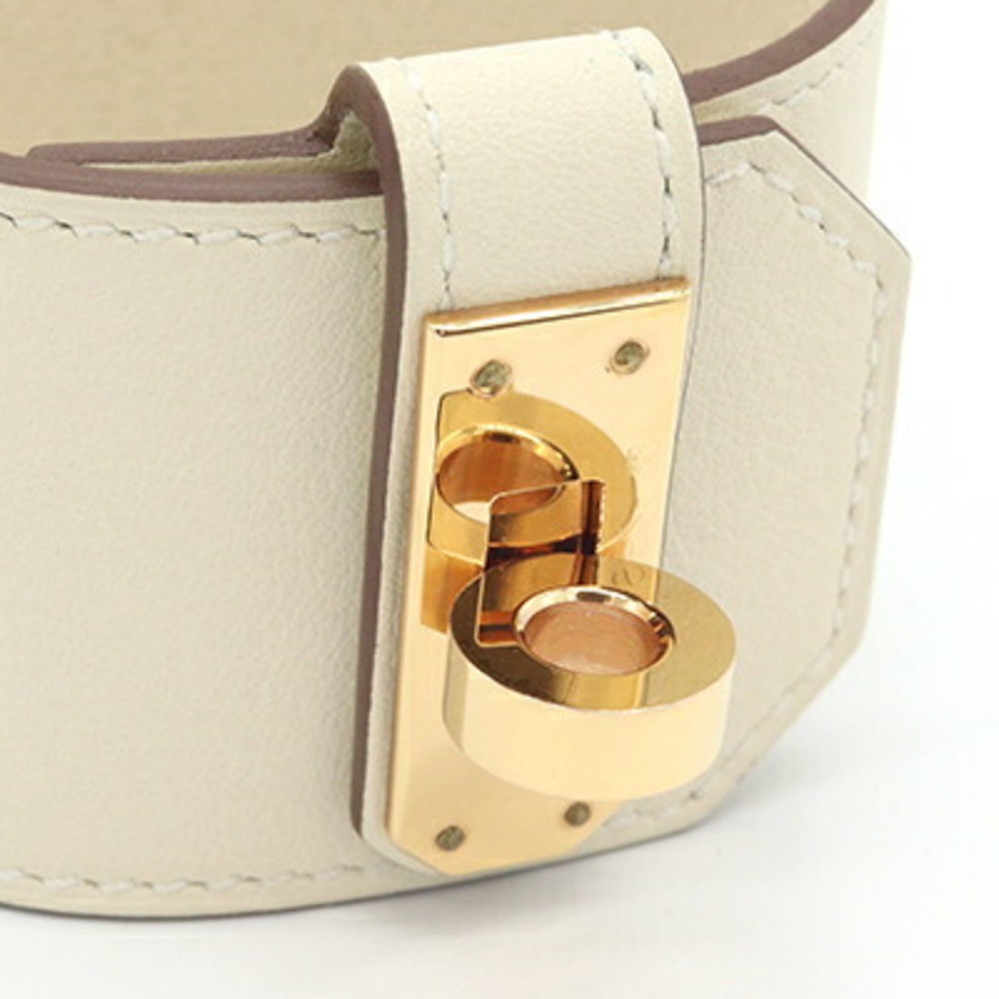 Hermes Kelly Twist Bracelet H011078 Nata Golden Yellow Veau Swift Leather □B Stamp 2023 Production Bangle Women's HERMES — Like New