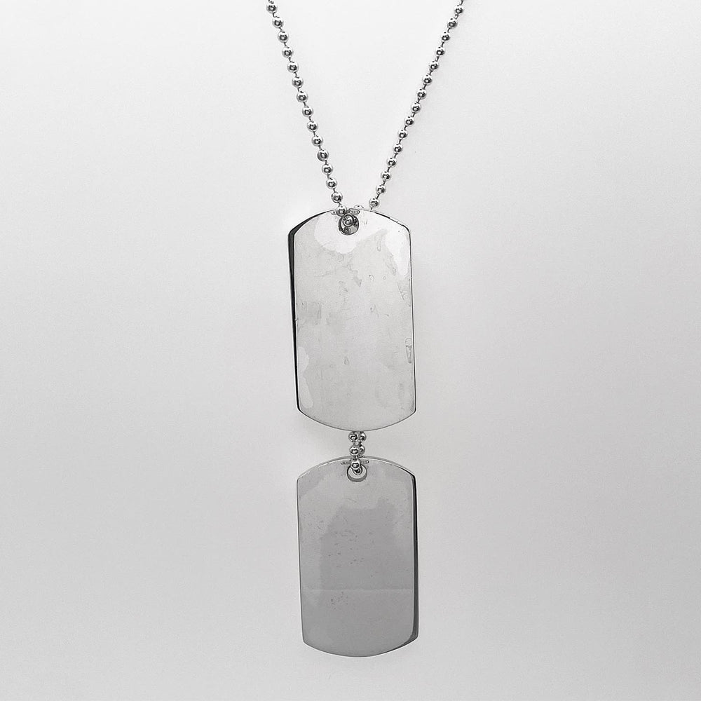 GUCCI Dog Tag Ball Chain Plate Necklace Pendant SV925 Men's Women's — Like New