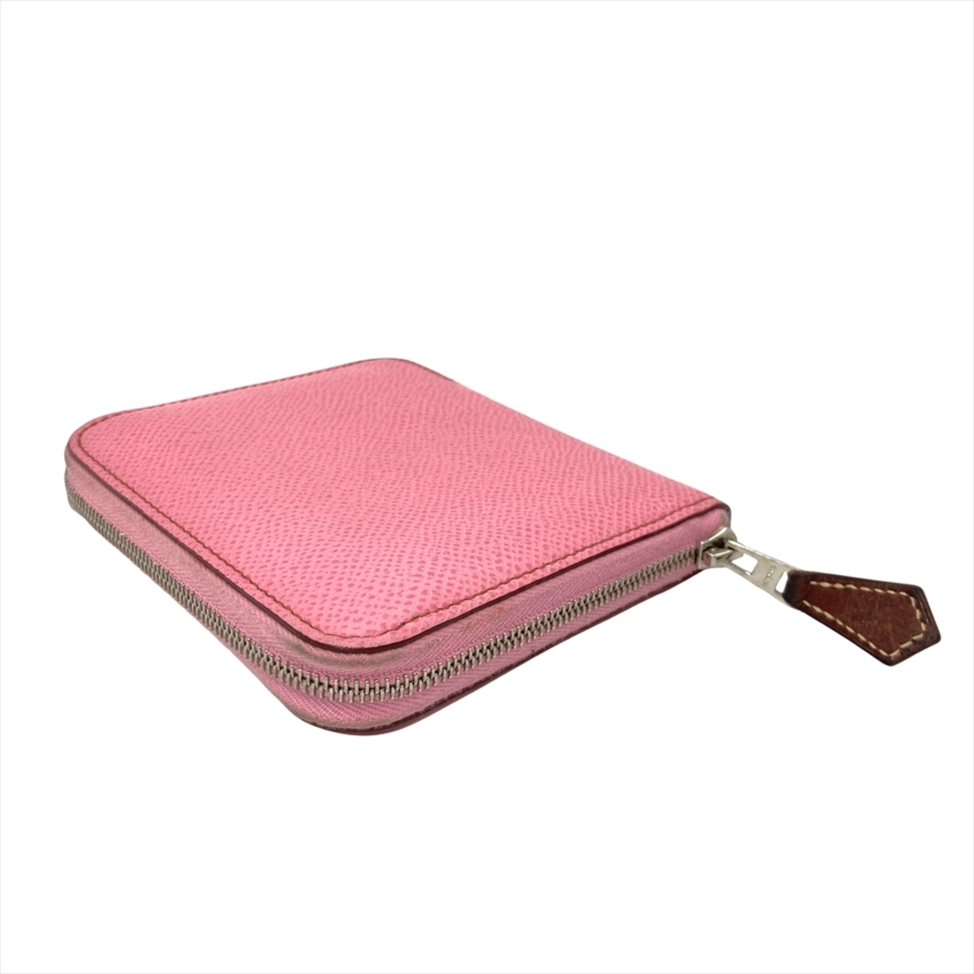 Hermes Hermès Azap Silkin Compact Wallet/Coin Case, Epsom Leather, Z Stamp, Pink, Rose Confetti, Women's