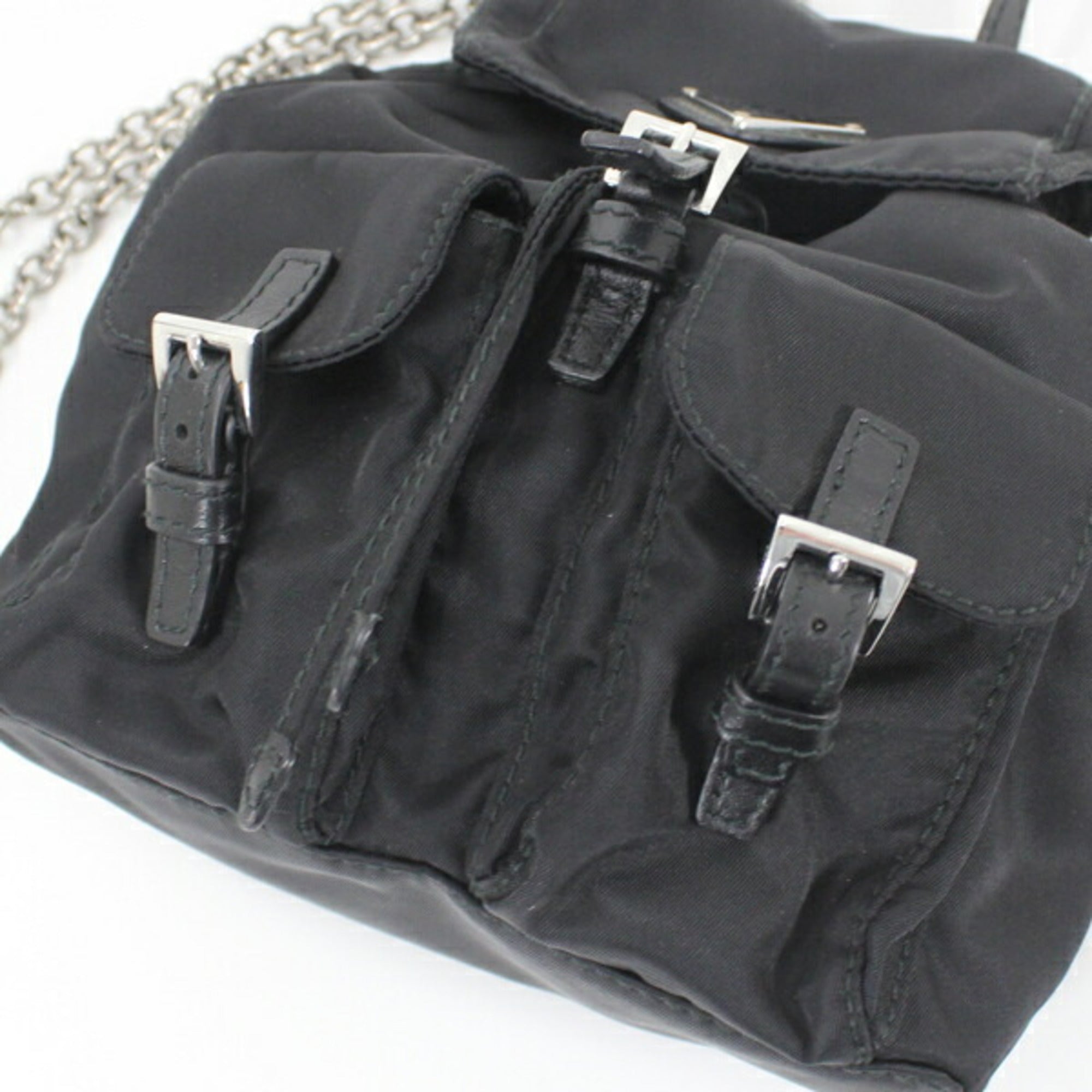 Prada PRADA Shoulder Bag Mini Backpack Nylon Black 1BH029 Women's NERO KM2805 — Like New