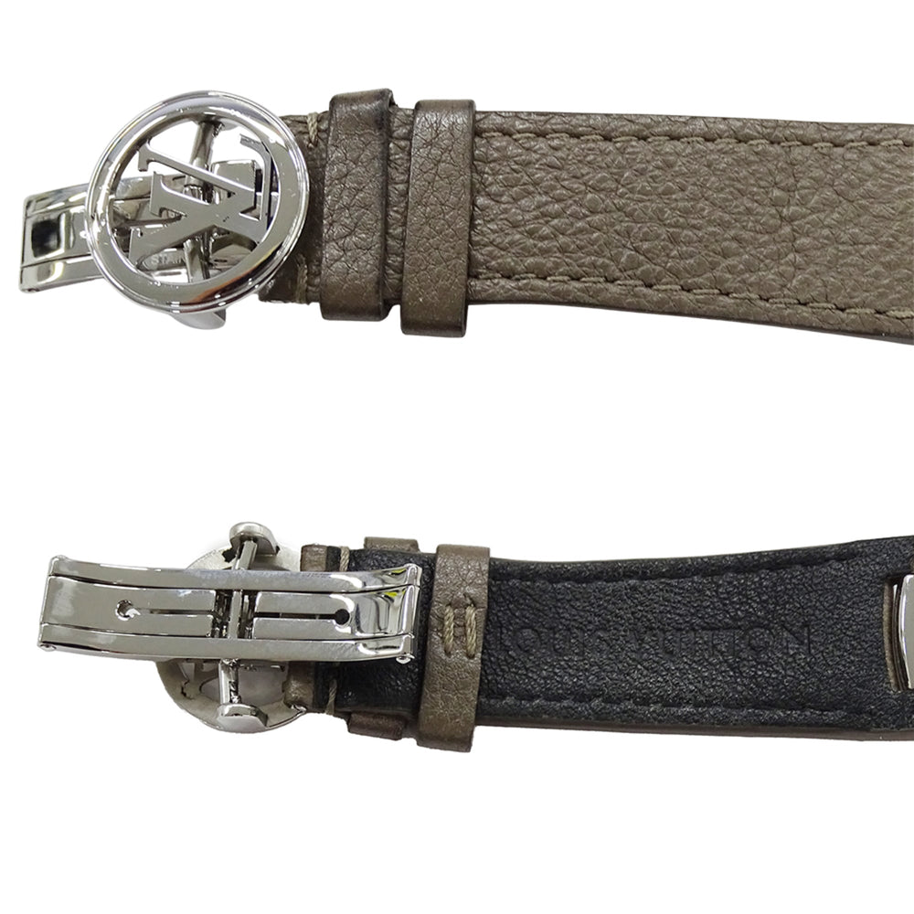 Louis Vuitton LOUIS VUITTON Men's Watch Brand Fifty Five Automatic AT Stainless Steel SS Leather Q6G20 Round Polished — Good