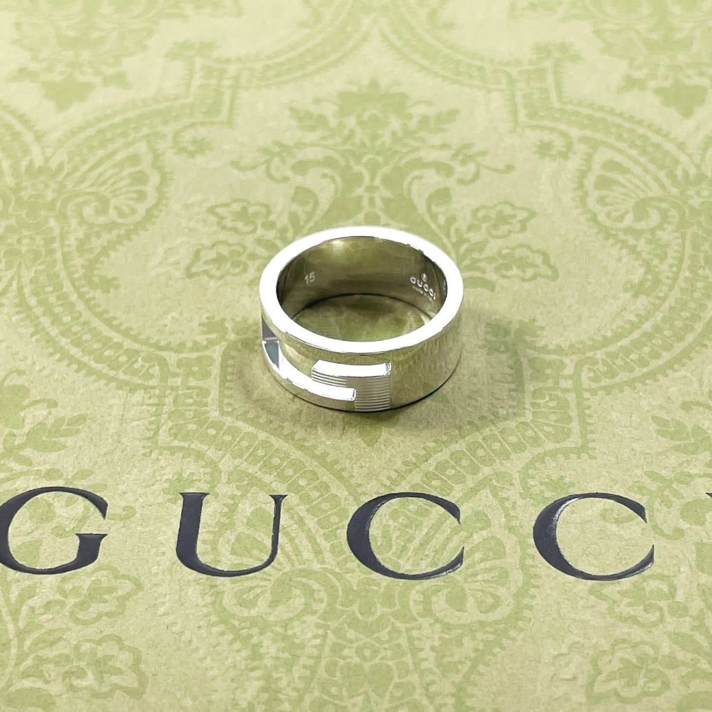 GUCCI Gucci Branded Cutout G Ring, Silver 925, Size 14, Silver, Women's, F4014017