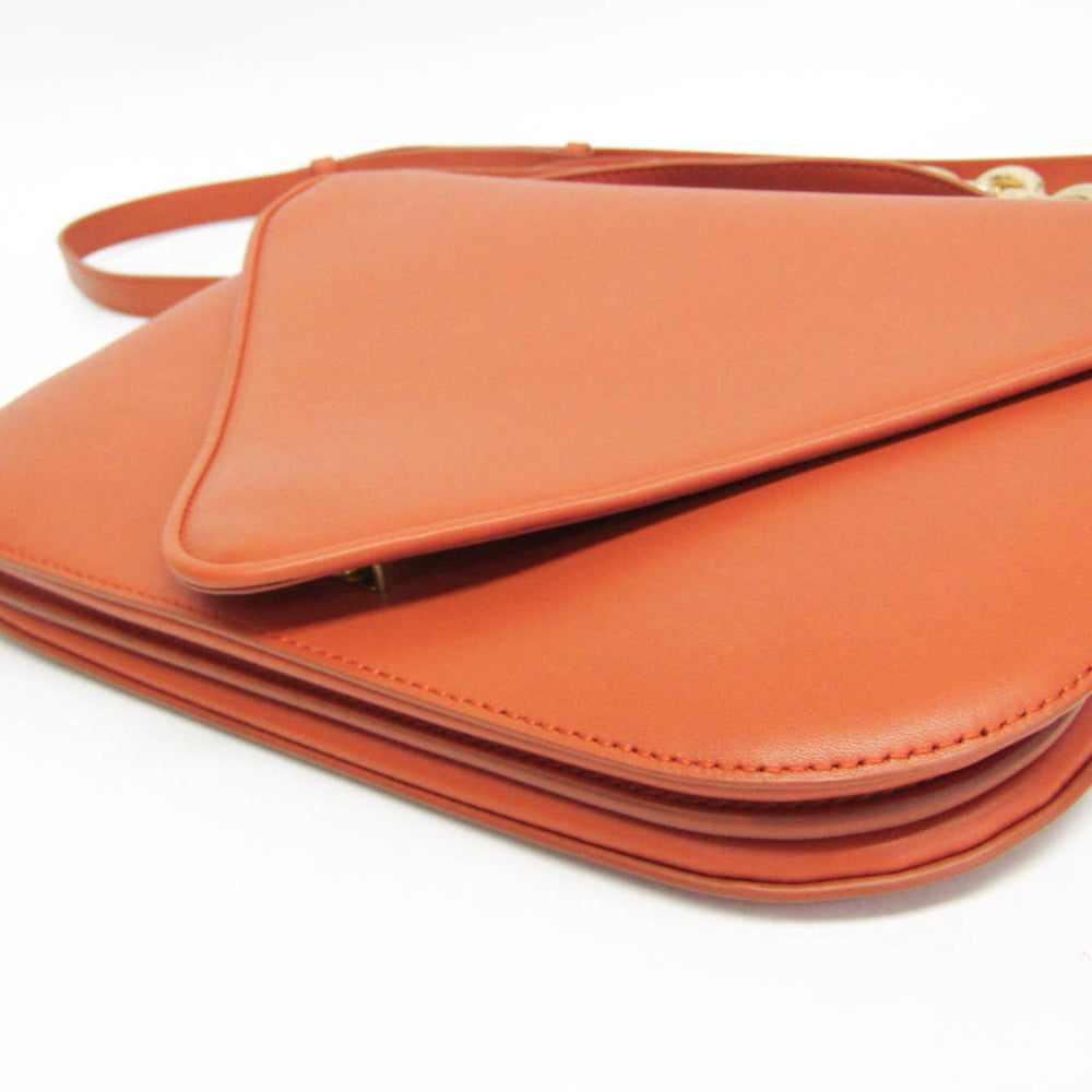Bottega Veneta Mount Chain Shoulder Bag Women's Leather Handbag,Shoulder Bag Orange — Like New