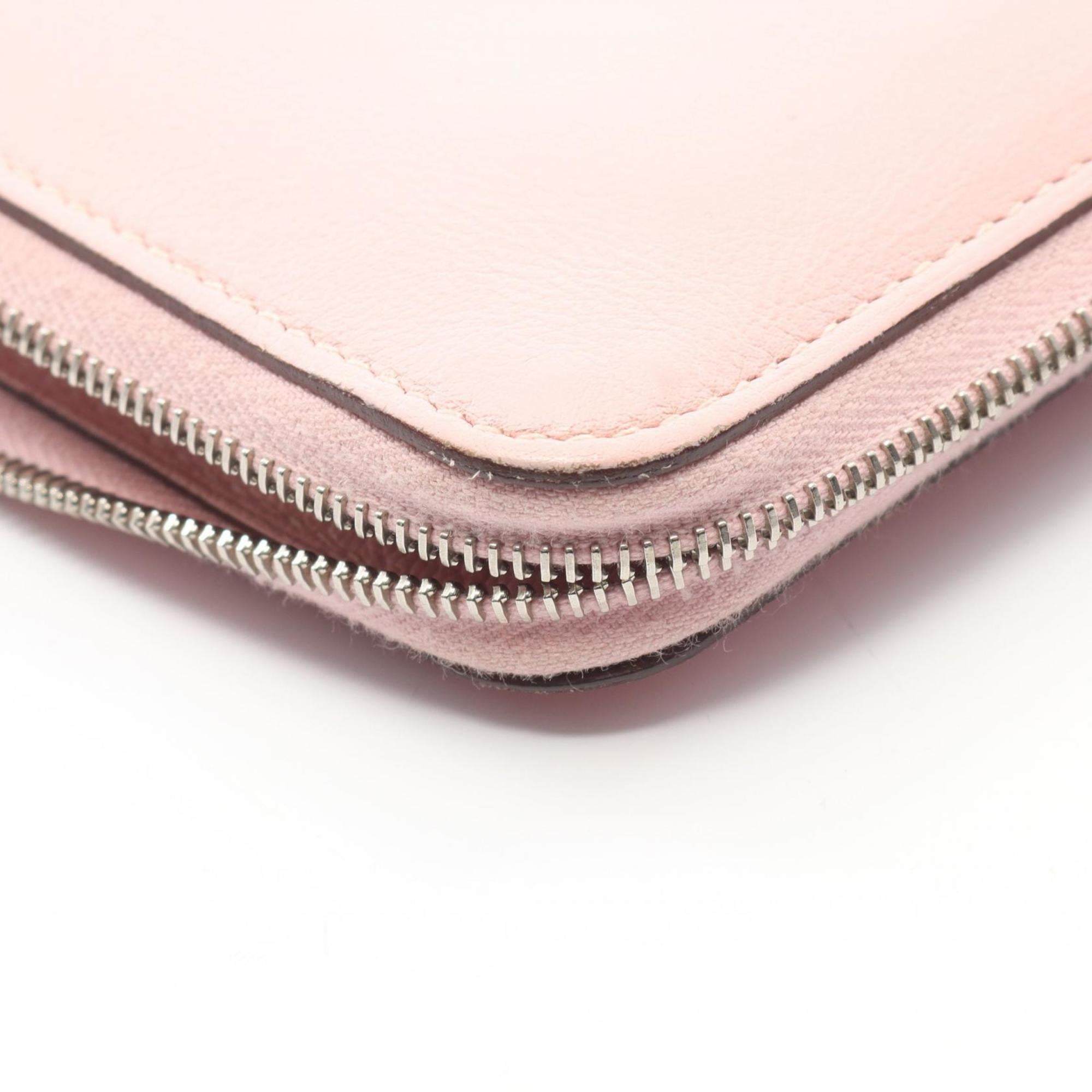 Hermes Hermès Azap Long Round Wallet, Leather, Sikkim, Women's, Pink