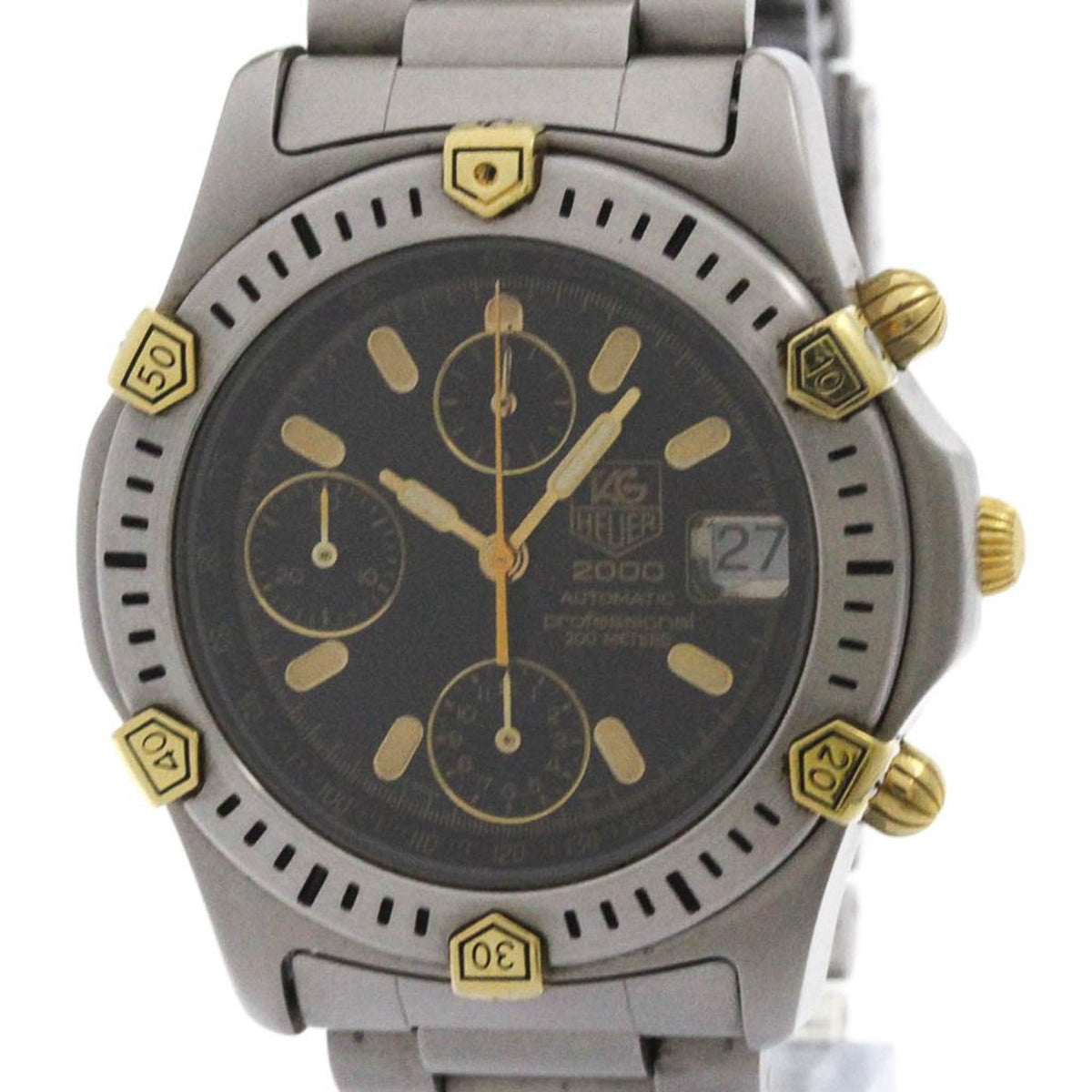 TAG HEUER 2000 Chronograph Gold Plated Steel Automatic Mens Watch 165.306 — Good