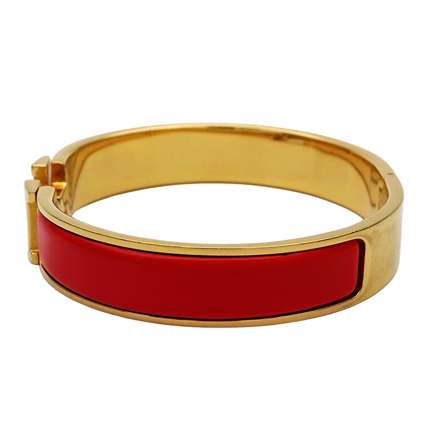 Hermes Hermès Click H PM Bangle Bracelet for Men and Women in Orange Gold