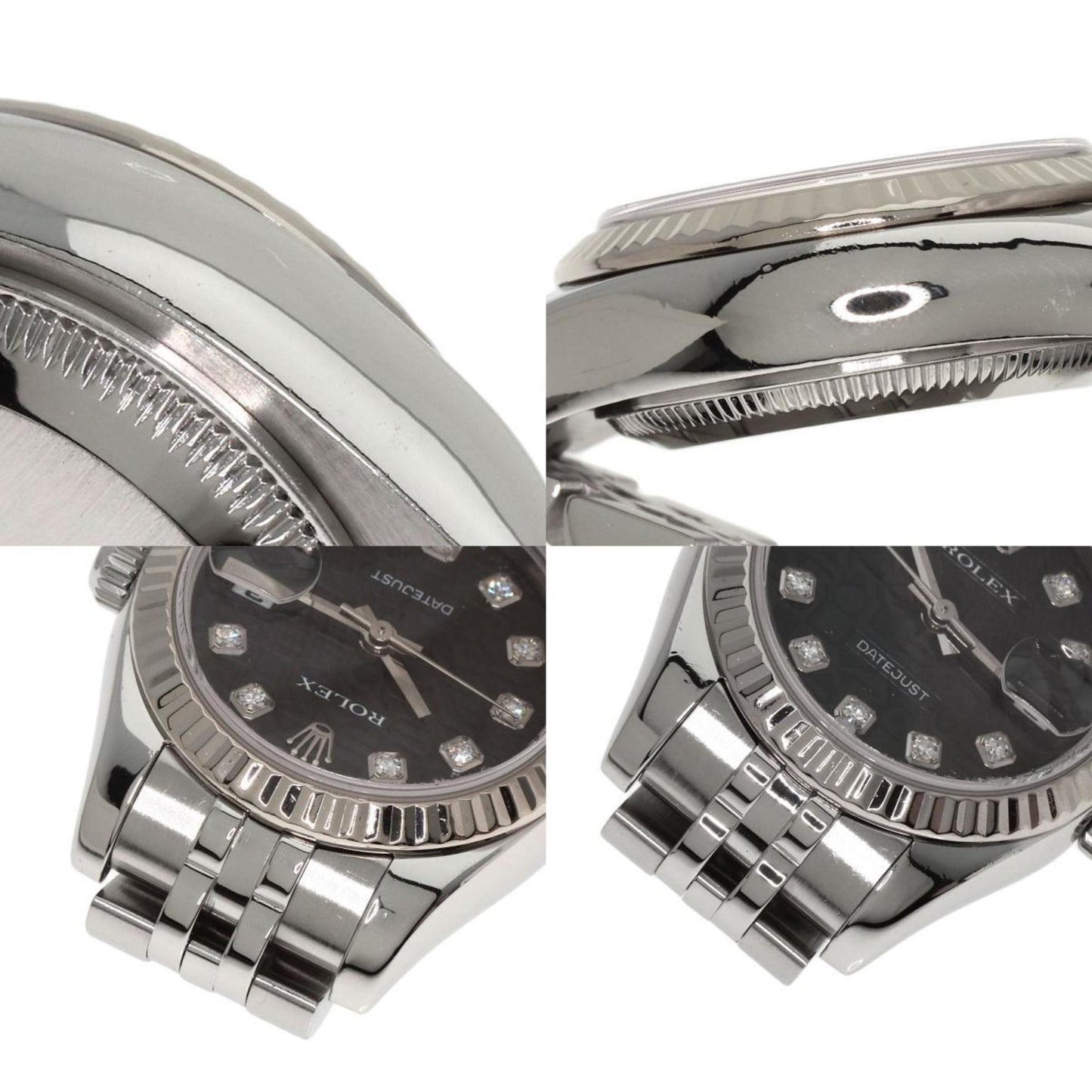 Rolex 179174G Datejust 10P Diamond Watch Stainless Steel SS K18WG Ladies ROLEX