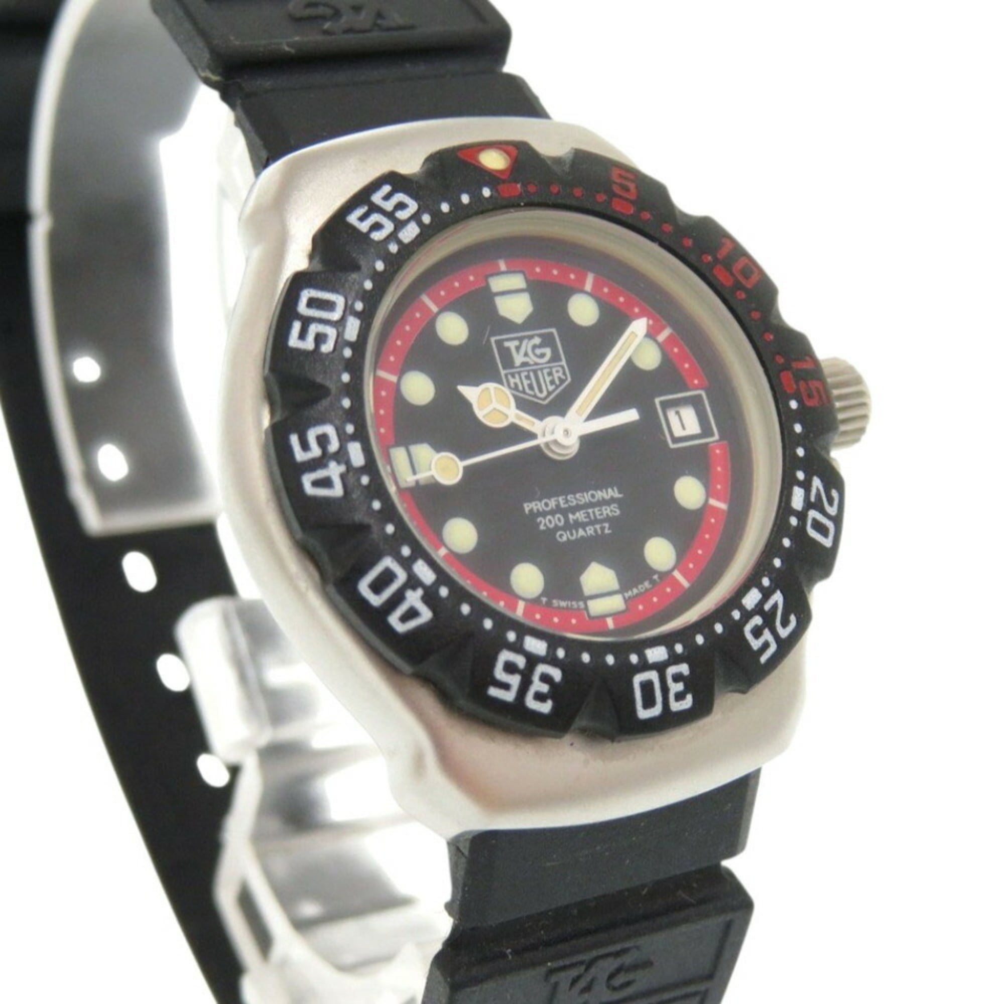TAG Heuer Formula 1 374.508 Stainless Steel Rubber Black Quartz Watch with Dial 1729 — Very Good