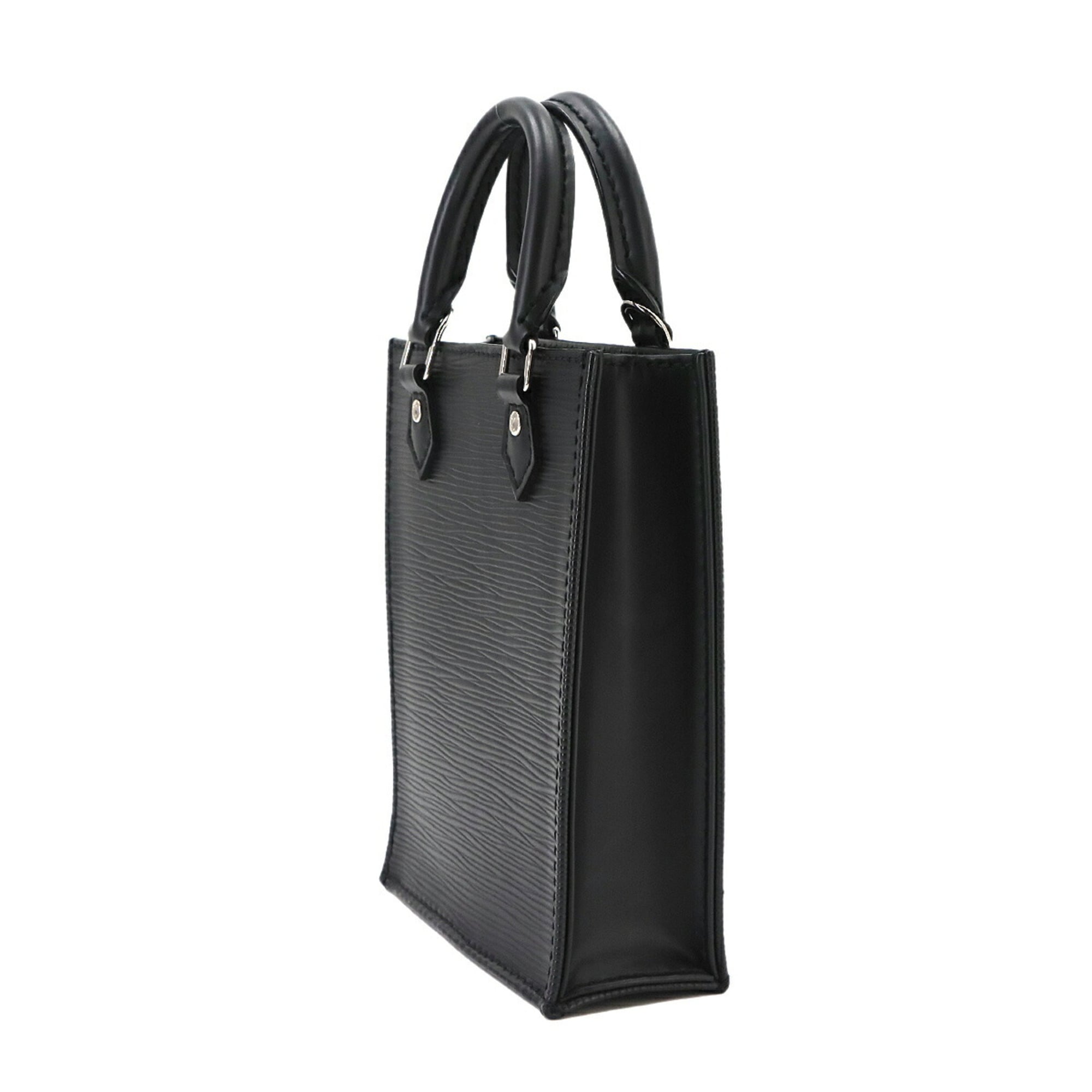 Louis Vuitton Epi Petite Sac Plat 2-way Hand/Shoulder Handbag Leather Noir M69441 — Like New