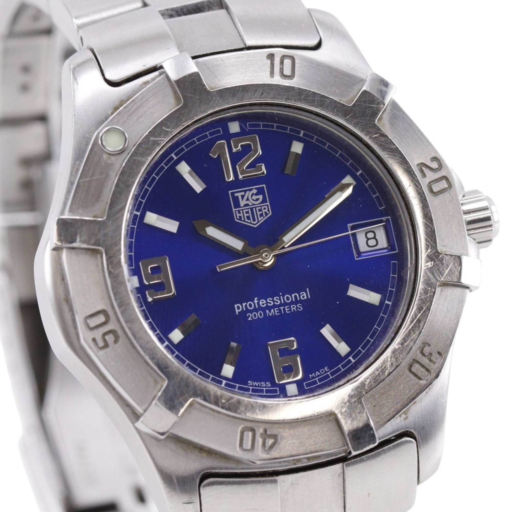 TAG Heuer 2000 Exclusive Watch WN1112 Stainless Steel Quartz Analog Blue Dial Men's — Good