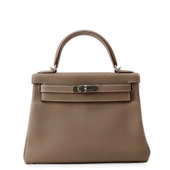 Hermes Kelly 28 Handbag, Inner Stitching, Etoupe Togo Leather, Z Stamp, 2-Way Shoulder Bag. Kelly, Women's Handbag. HERMES — Like New